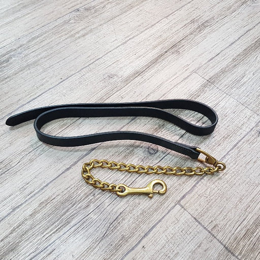 Leather Lead with Brass Chain