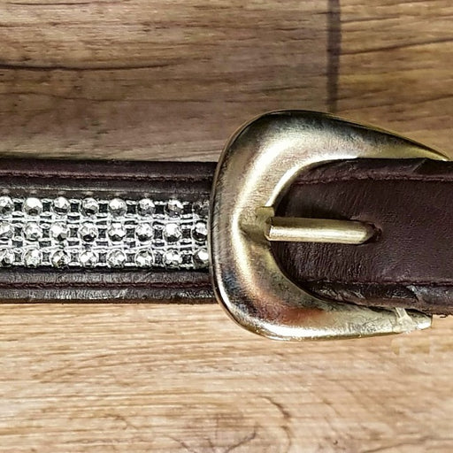 Leather Belt With Bling Brown