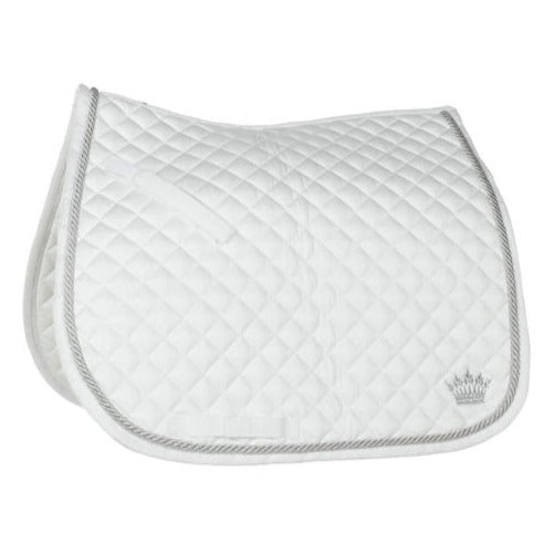 Square White Dressage Numnah with Silver Cord